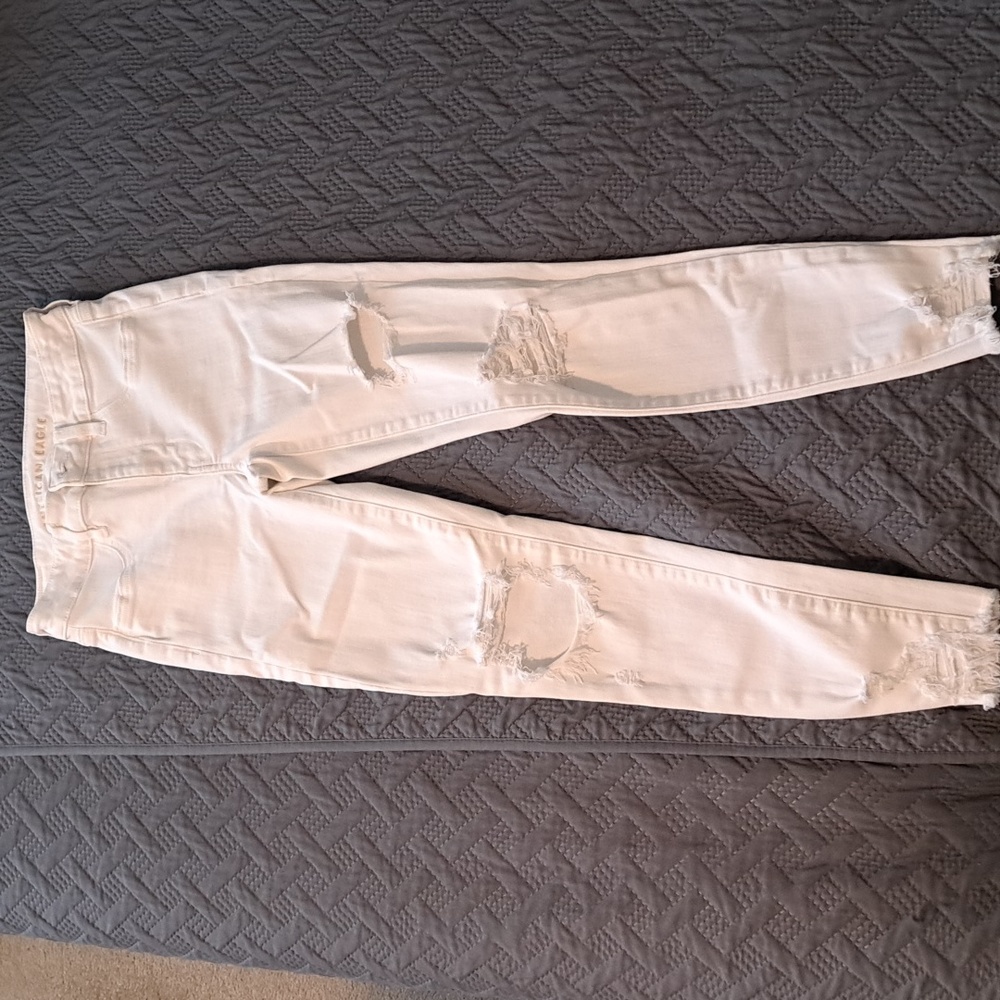 AMERICAN EAGLE NEXT LEVEL STRETCH HI RISE JEGGING WHITE